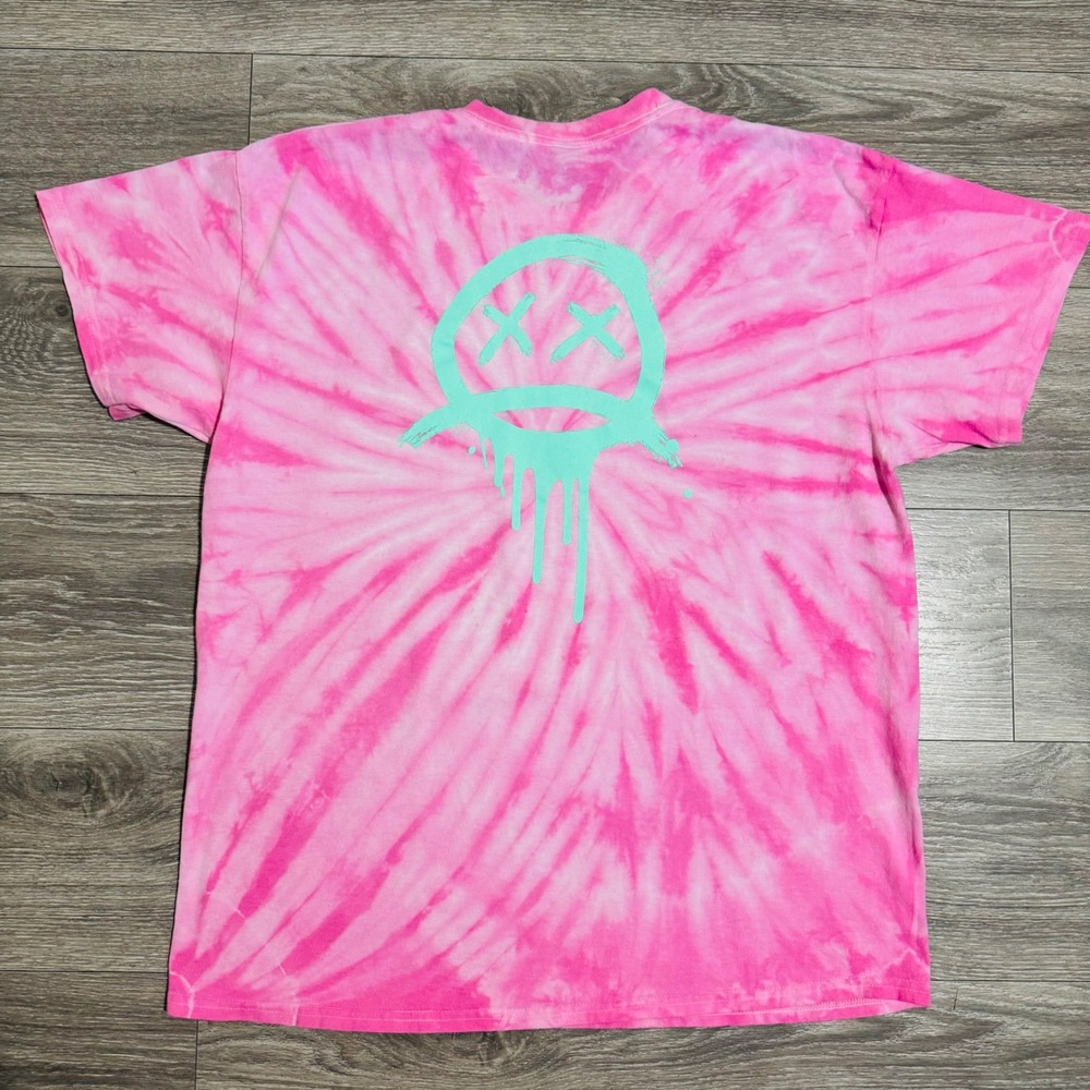 Cloakzy Pink Tie Dye Graphic T-Shirt Unisex XL Gildan Heavy Cotton Gaming Tee